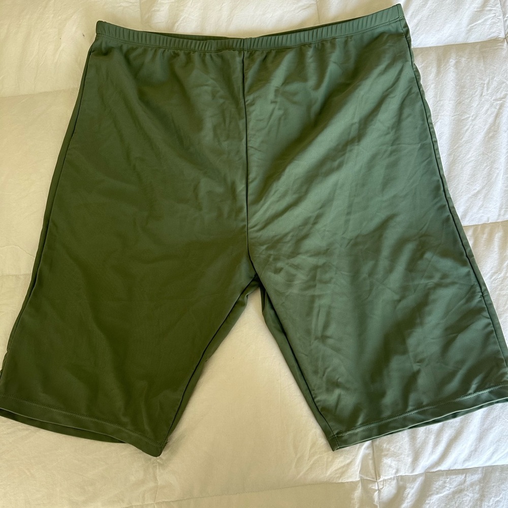 Plus size swim bike shorts Sage green 26W